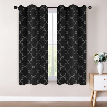 Imperial Trellis Washable Room Darkening Blackout Curtains. Set of 2