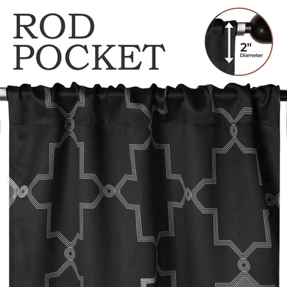 Imperial Trellis Washable Room Darkening Blackout Curtains. Set of 2