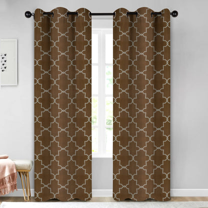 Imperial Trellis Washable Room Darkening Blackout Curtains. Set of 2