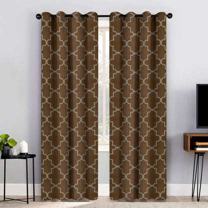 Imperial Trellis Washable Room Darkening Blackout Curtains. Set of 2