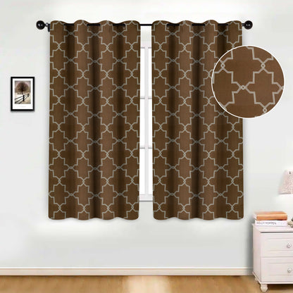 Imperial Trellis Washable Room Darkening Blackout Curtains. Set of 2
