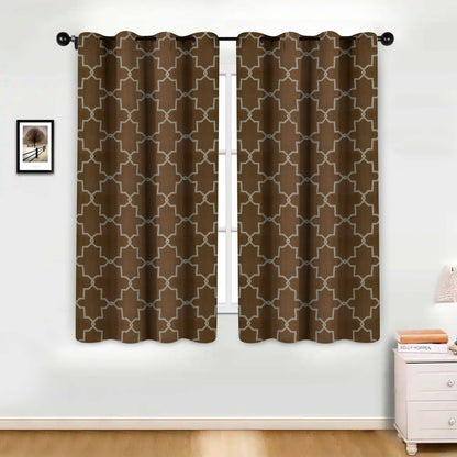 Imperial Trellis Washable Room Darkening Blackout Curtains. Set of 2