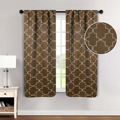 Imperial Trellis Washable Room Darkening Blackout Curtains. Set of 2