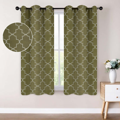 Imperial Trellis Washable Room Darkening Blackout Curtains. Set of 2