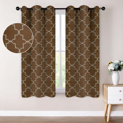 Imperial Trellis Washable Room Darkening Blackout Curtains. Set of 2