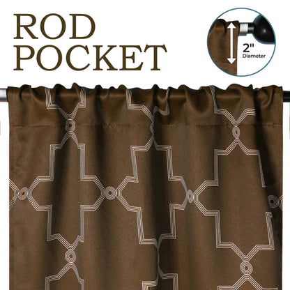 Imperial Trellis Washable Room Darkening Blackout Curtains. Set of 2