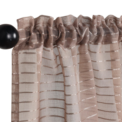 Jackson Striped Sheer Window Curtain Panels. Set of 2