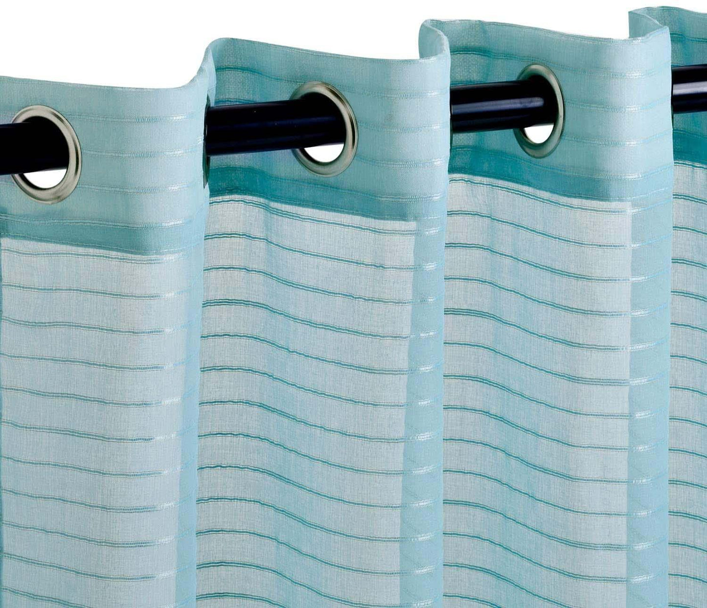 Jackson Striped Sheer Window Curtain Panels. Set of 2