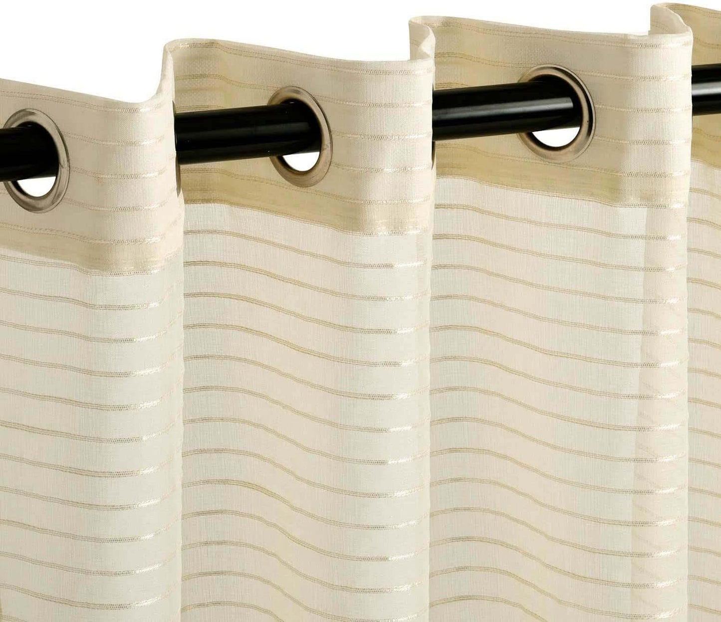Jackson Striped Sheer Window Curtain Panels. Set of 2