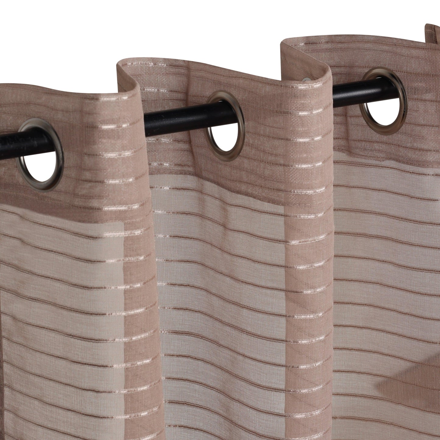 Jackson Striped Sheer Window Curtain Panels. Set of 2