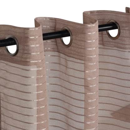 Jackson Striped Sheer Window Curtain Panels. Set of 2