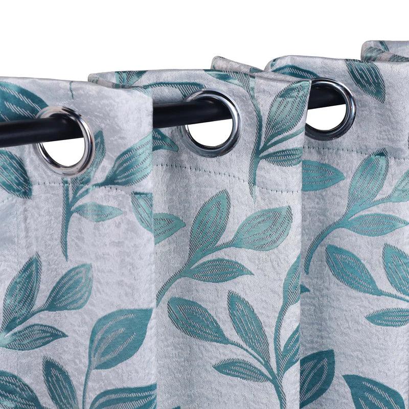 Leaves Machine Washable Room Darkening Blackout Curtains. Set of 2