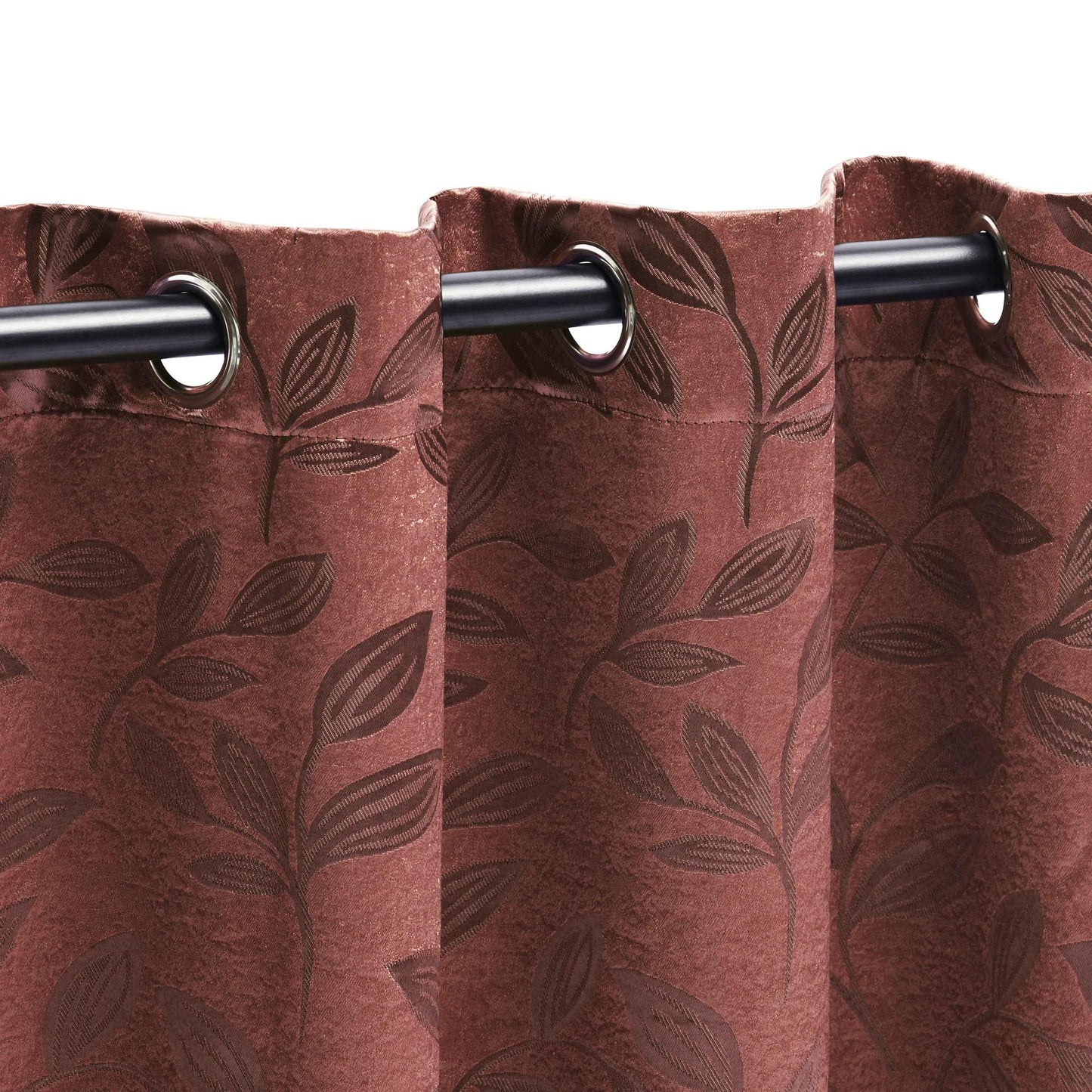Leaves Machine Washable Room Darkening Blackout Curtains. Set of 2