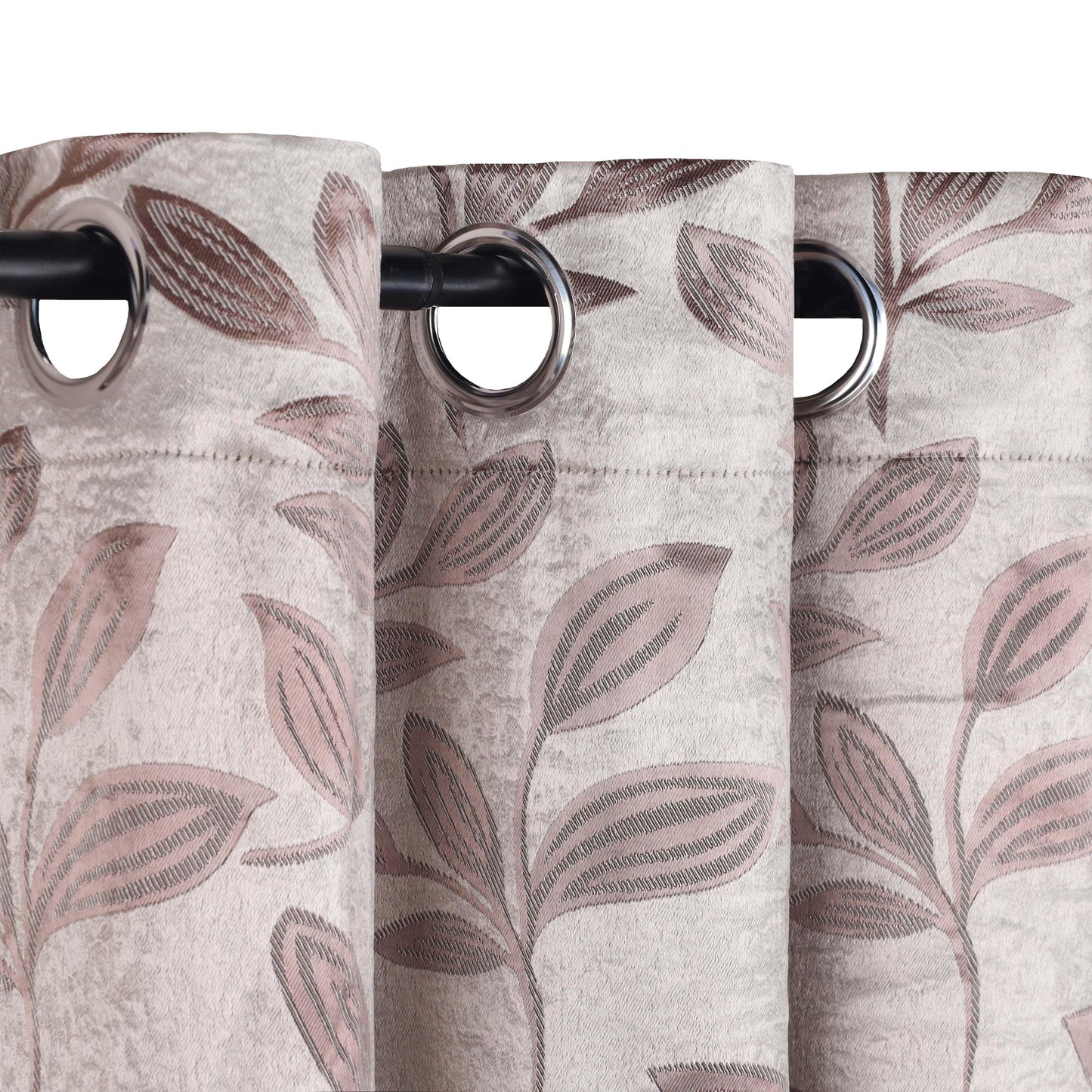 Leaves Machine Washable Room Darkening Blackout Curtains. Set of 2