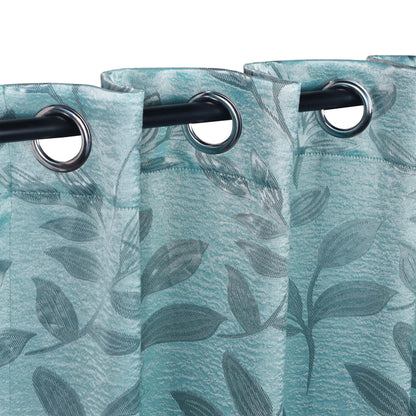 Leaves Machine Washable Room Darkening Blackout Curtains. Set of 2