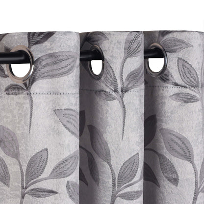 Leaves Machine Washable Room Darkening Blackout Curtains. Set of 2