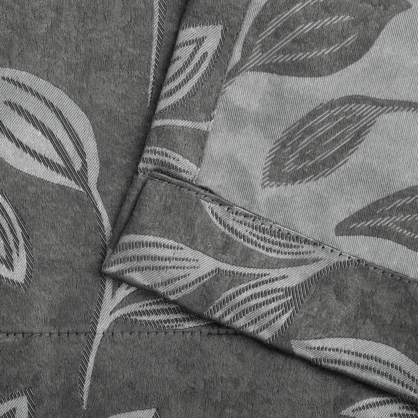 Leaves Machine Washable Room Darkening Blackout Curtains. Set of 2