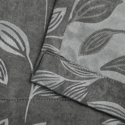 Leaves Machine Washable Room Darkening Blackout Curtains. Set of 2