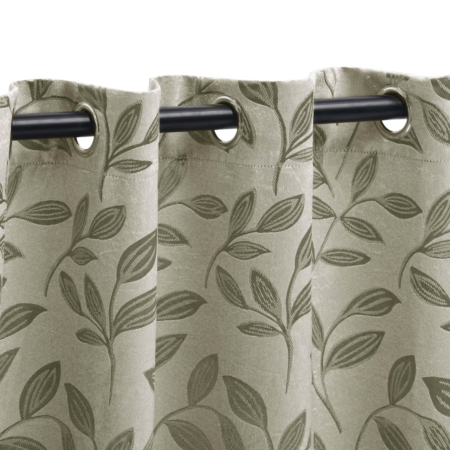 Leaves Machine Washable Room Darkening Blackout Curtains. Set of 2
