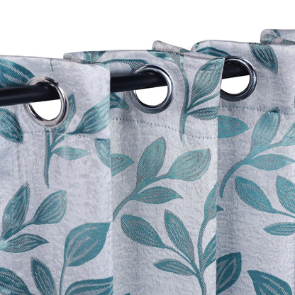 Leaves Machine Washable Room Darkening Blackout Curtains. Set of 2