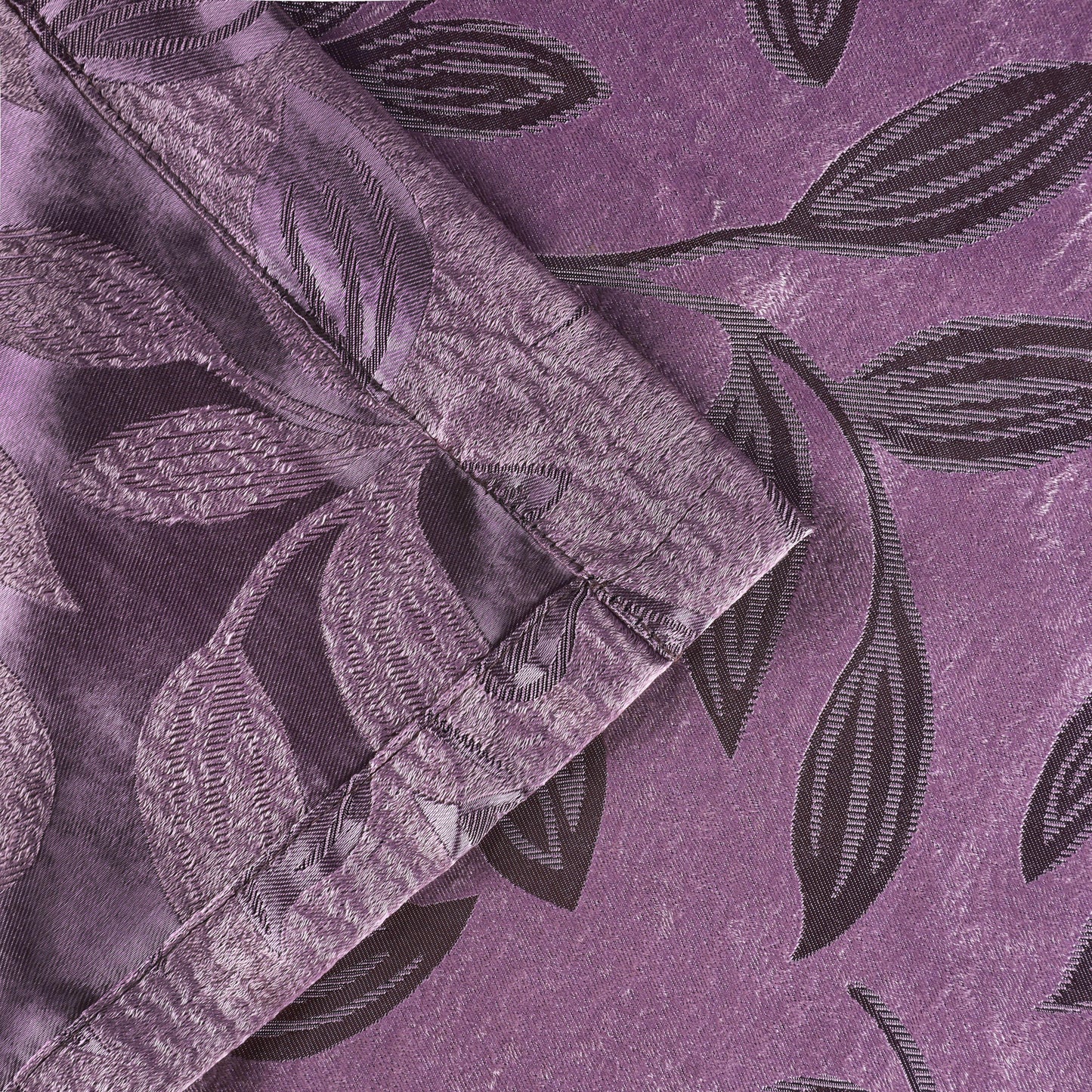 Leaves Machine Washable Room Darkening Blackout Curtains. Set of 2