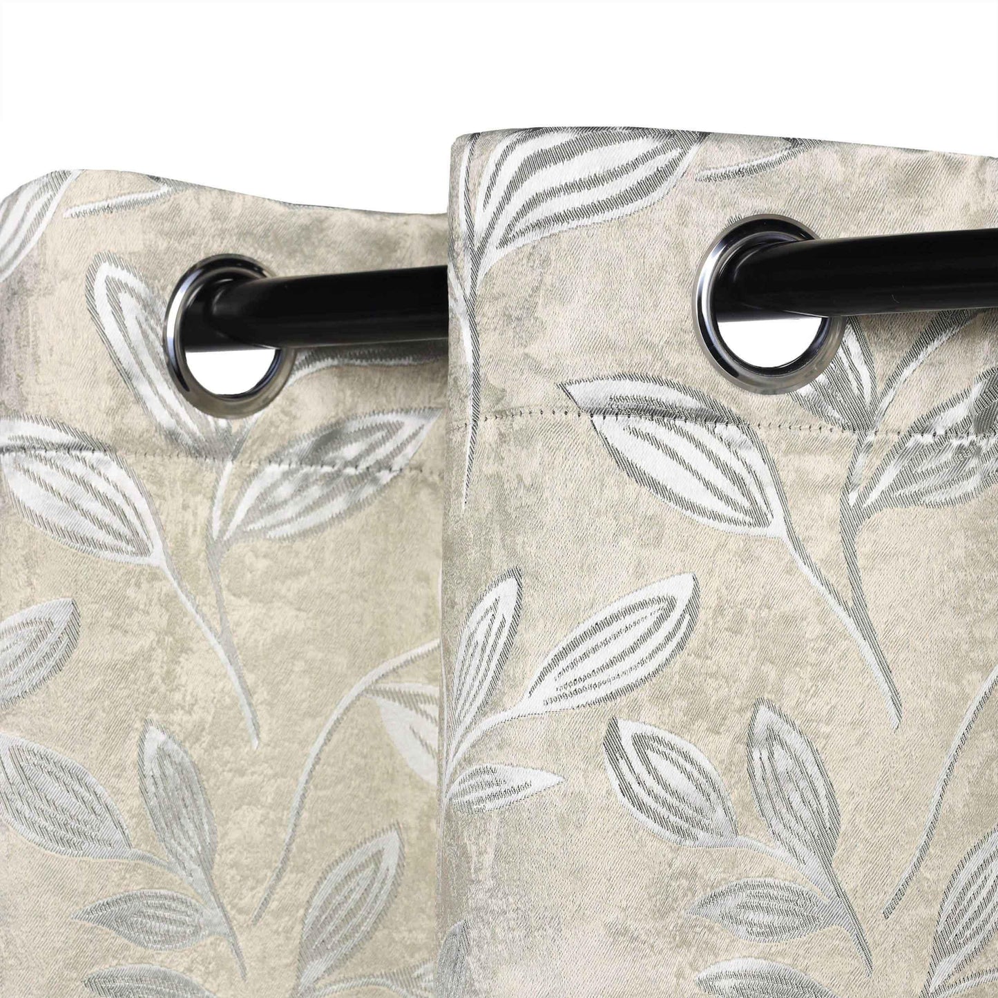 Leaves Machine Washable Room Darkening Blackout Curtains. Set of 2