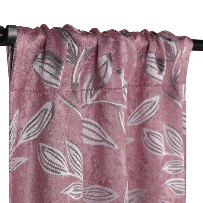 Leaves Machine Washable Room Darkening Blackout Curtains. Set of 2