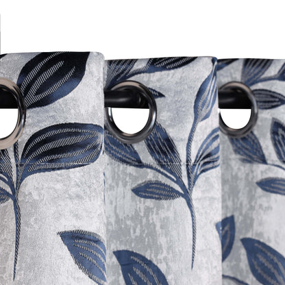 Leaves Machine Washable Room Darkening Blackout Curtains. Set of 2