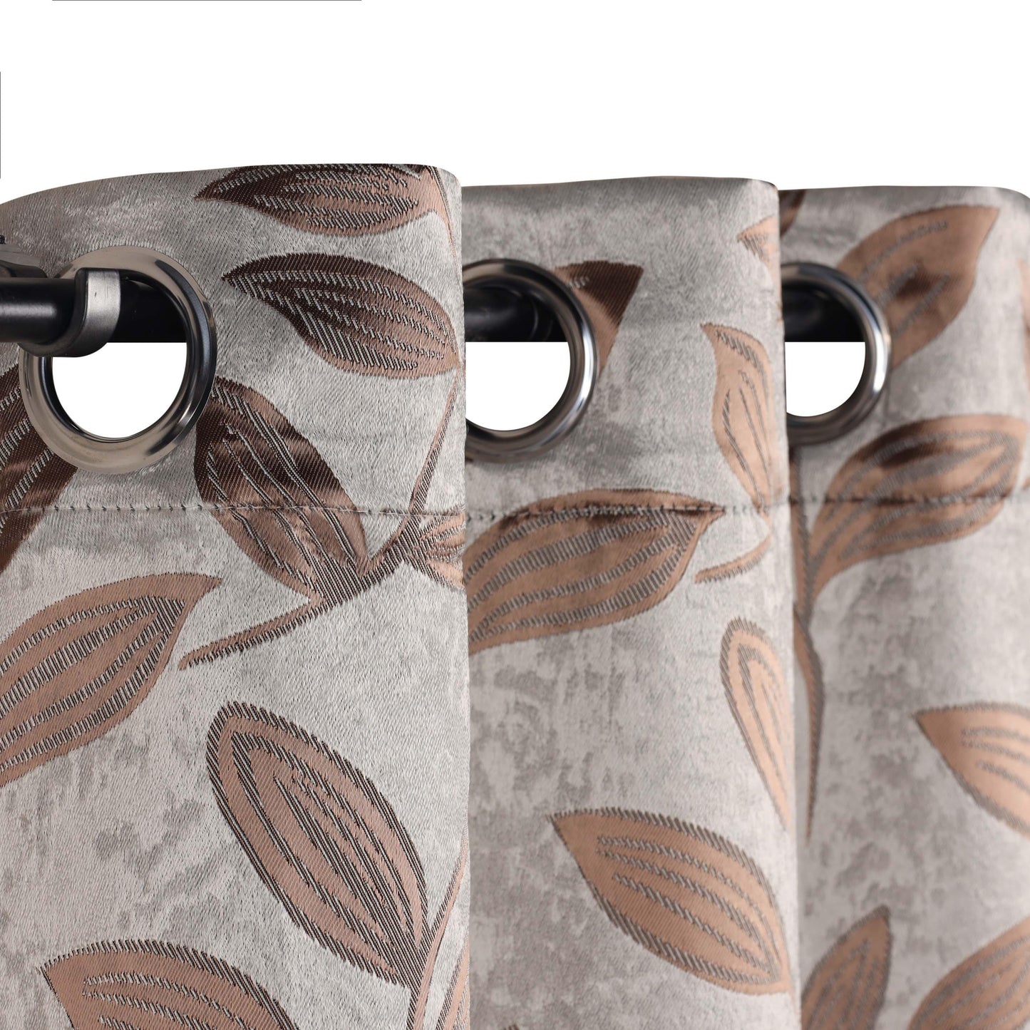 Leaves Machine Washable Room Darkening Blackout Curtains. Set of 2