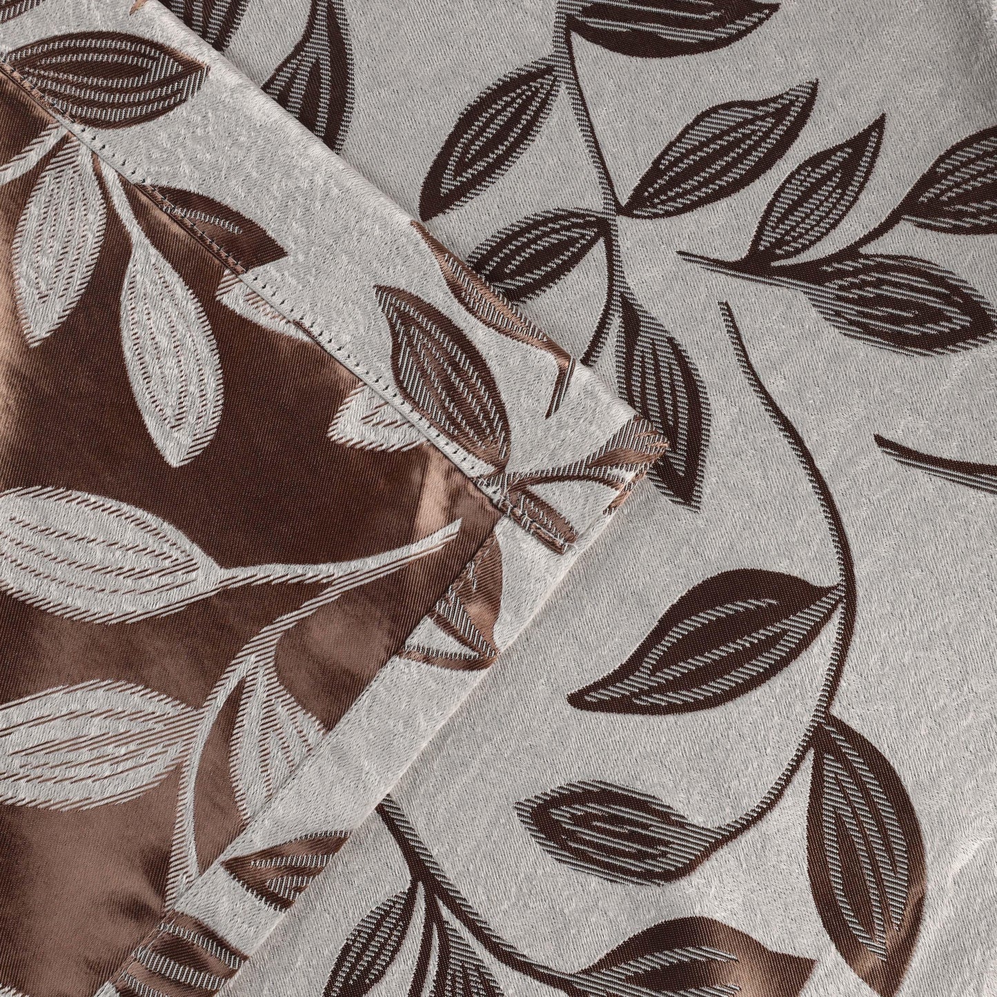 Leaves Machine Washable Room Darkening Blackout Curtains. Set of 2