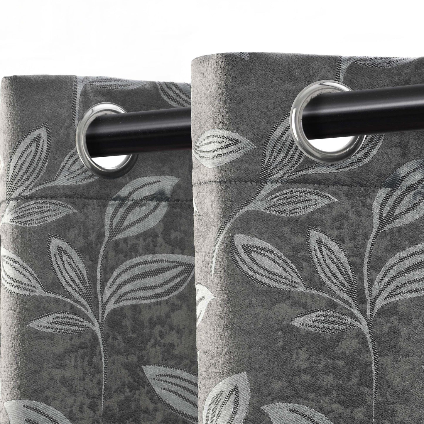 Leaves Machine Washable Room Darkening Blackout Curtains. Set of 2