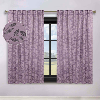 Leaves Room Darkening Back Tabs Blackout Curtain Panels. Set of 2