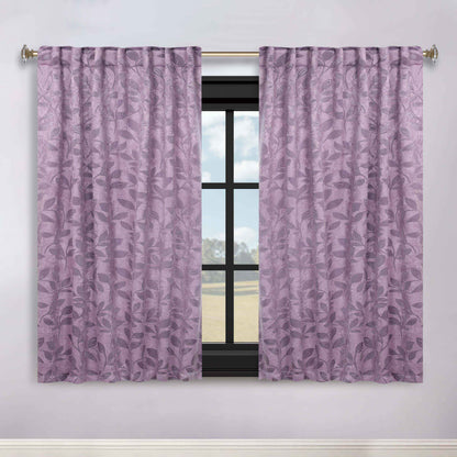 Leaves Room Darkening Back Tabs Blackout Curtain Panels. Set of 2