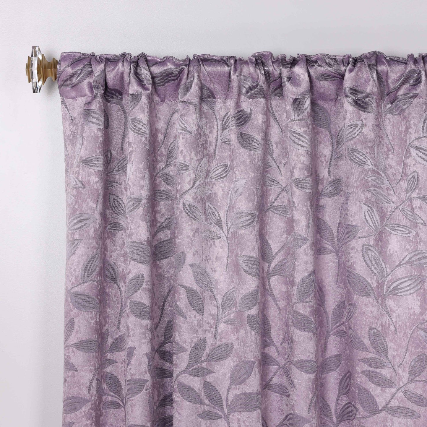 Leaves Room Darkening Back Tabs Blackout Curtain Panels. Set of 2