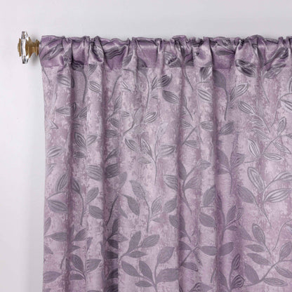 Leaves Room Darkening Back Tabs Blackout Curtain Panels. Set of 2