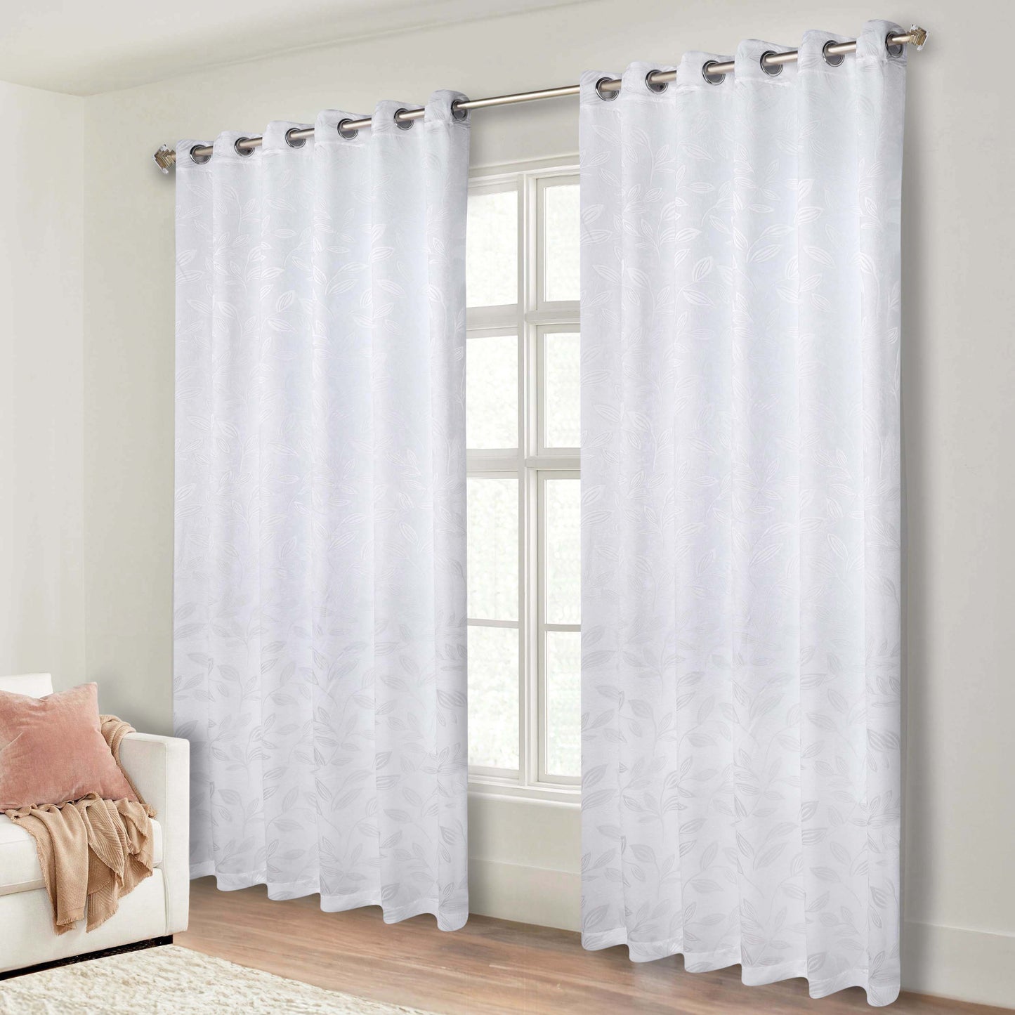 Leaves Room Darkening Grommet Blackout Curtain Panels. Set of 2