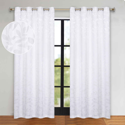 Leaves Room Darkening Grommet Blackout Curtain Panels. Set of 2