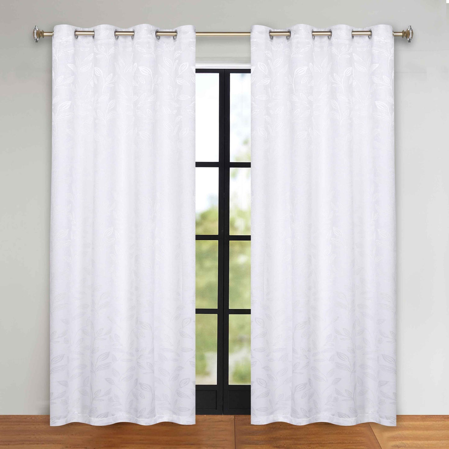 Leaves Room Darkening Grommet Blackout Curtain Panels. Set of 2