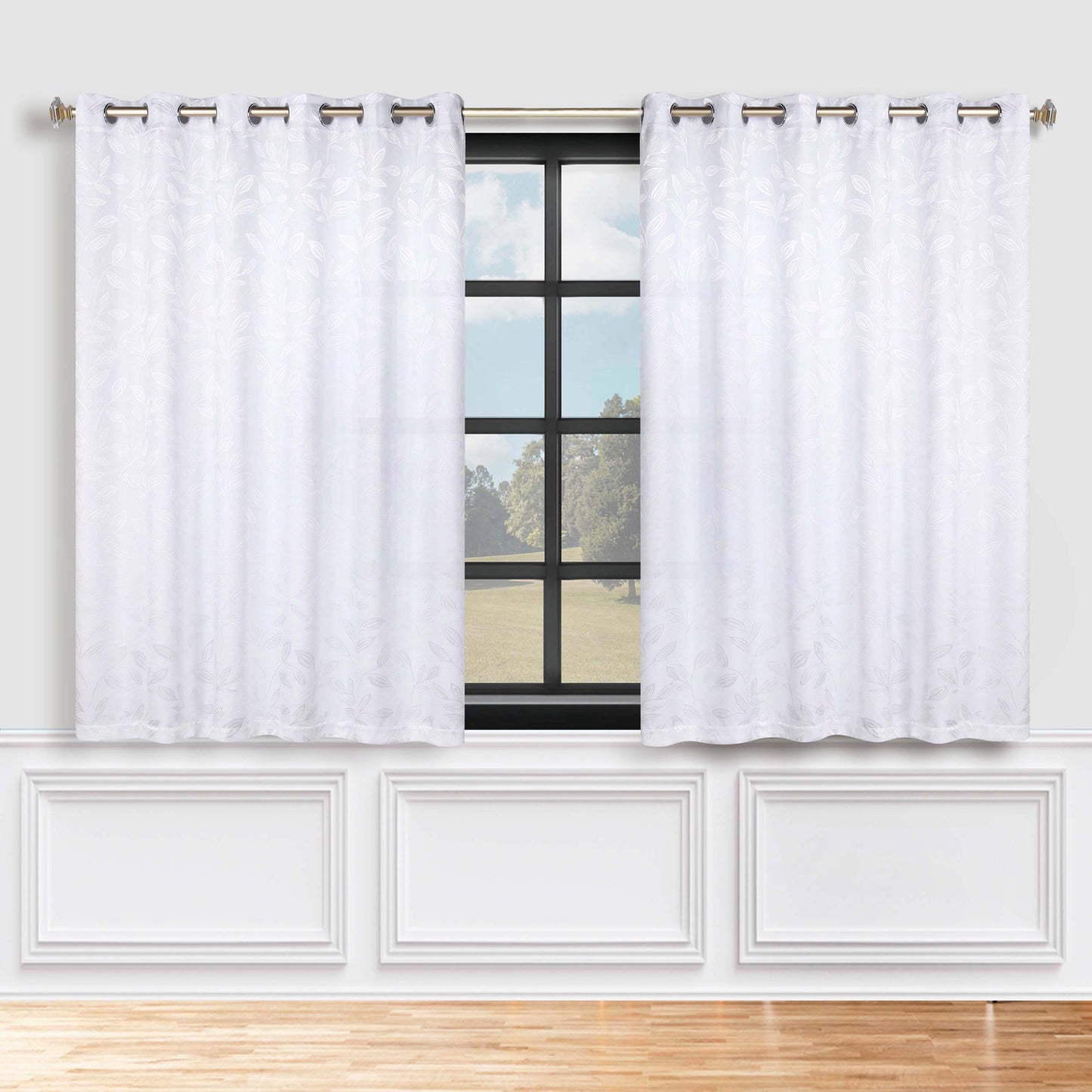 Leaves Room Darkening Grommet Blackout Curtain Panels. Set of 2