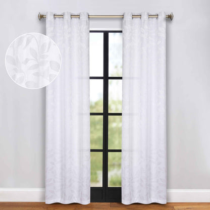 Leaves Room Darkening Grommet Blackout Curtain Panels. Set of 2