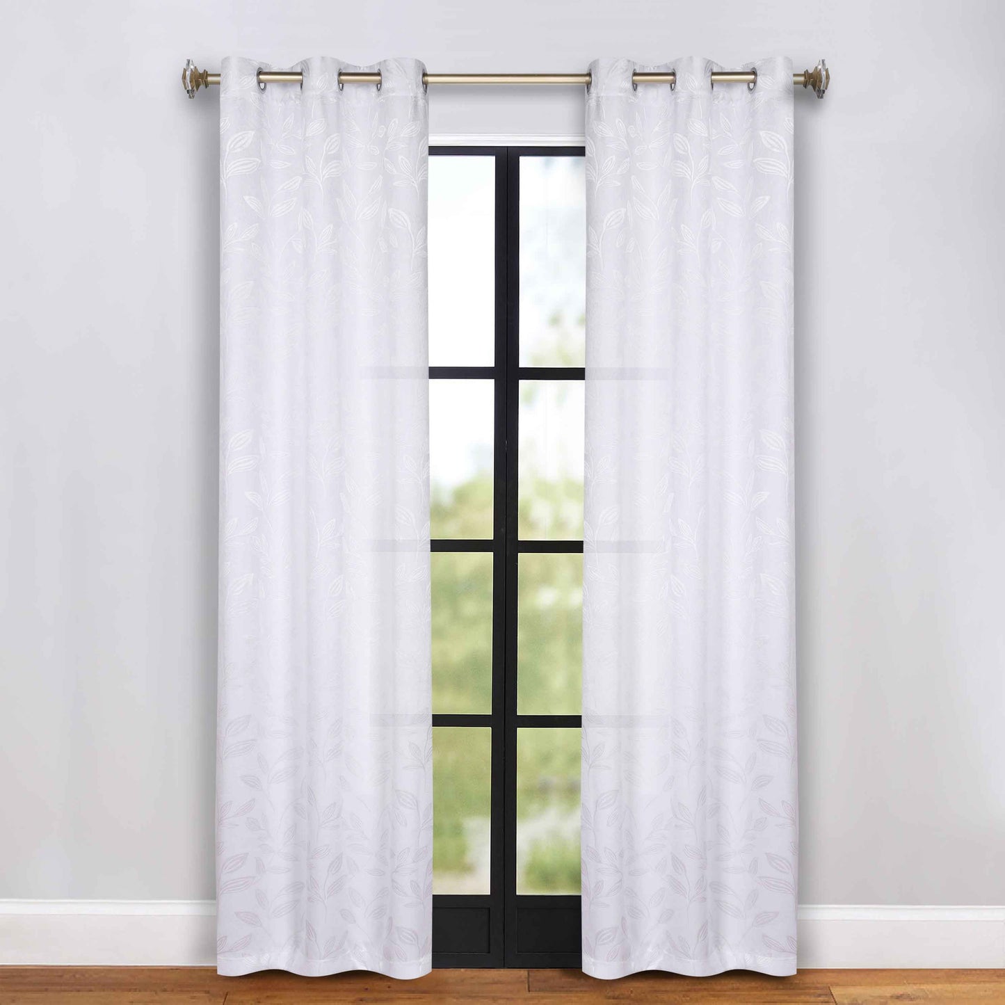 Leaves Room Darkening Grommet Blackout Curtain Panels. Set of 2
