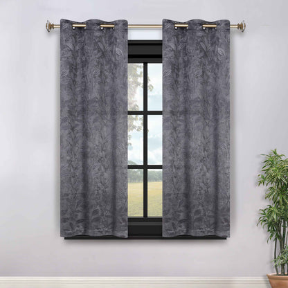 Leaves Room Darkening Grommet Blackout Curtain Panels. Set of 2