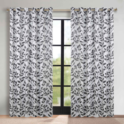 Leaves Room Darkening Grommet Blackout Curtain Panels. Set of 2