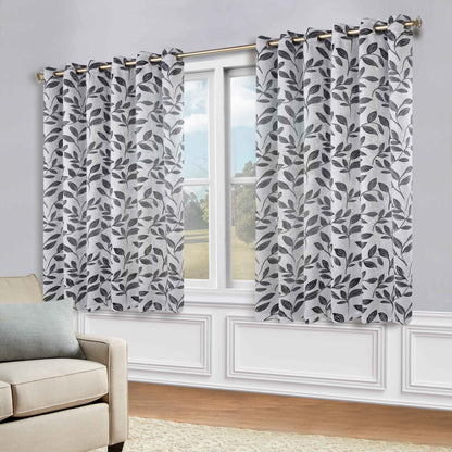 Leaves Room Darkening Grommet Blackout Curtain Panels. Set of 2