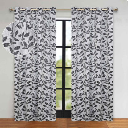 Leaves Room Darkening Grommet Blackout Curtain Panels. Set of 2