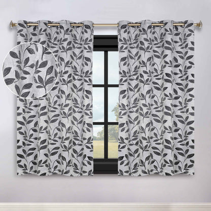 Leaves Room Darkening Grommet Blackout Curtain Panels. Set of 2