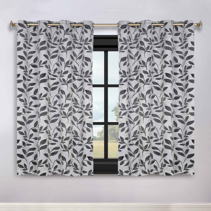 Leaves Room Darkening Grommet Blackout Curtain Panels. Set of 2