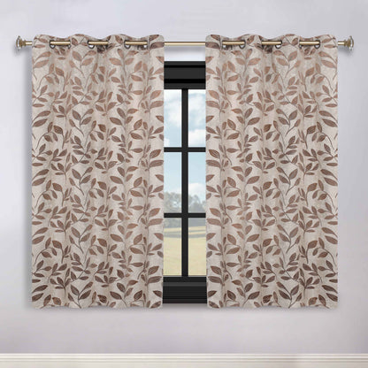 Leaves Room Darkening Washable Blackout Curtain Panels. Set of 2