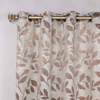 Leaves Room Darkening Washable Blackout Curtain Panels. Set of 2