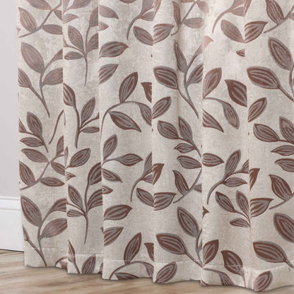 Leaves Room Darkening Washable Blackout Curtain Panels. Set of 2